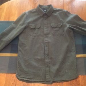 Men’s Small Olive Green Button Down Shirt by Vans